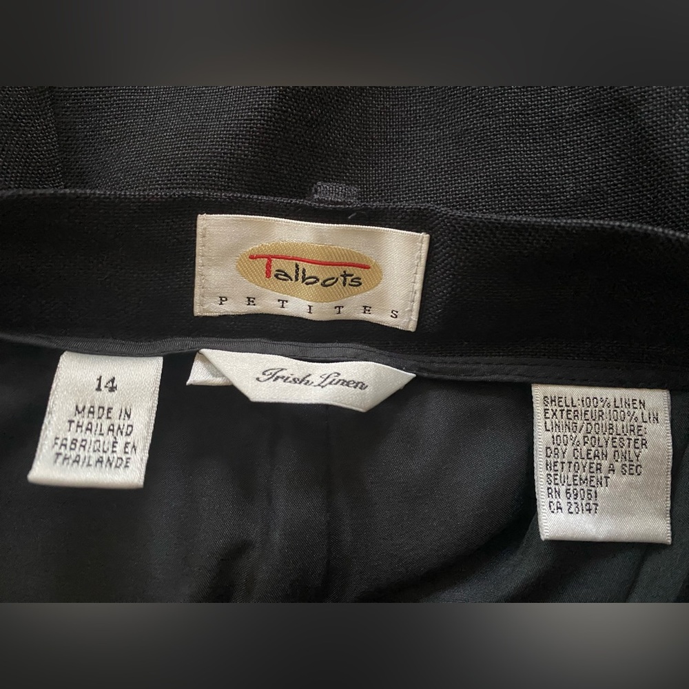 Woman’s black Irish linen lined slacks size 14